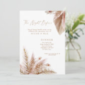 De avond voor Pampas bruiloft repetitie diner Kaart (Staand voorkant)