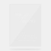 De avond voor repetitie diner acryl teken bord (Voorkant)