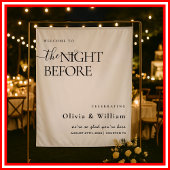 De avond voor repetitie diner bruiloft welkom wandkleed