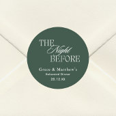 De avond voor repetitie diner Emerald Green Ronde Sticker