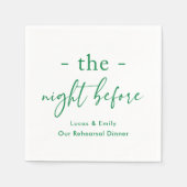 De avond voor repetitie diner op maat servet (Voorkant)