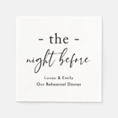 De avond voor repetitie diner op maat servet (Voorkant)