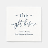 De avond voor repetitie diner op maat servet (Voorkant)