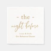 De avond voor repetitie diner op maat servet (Voorkant)