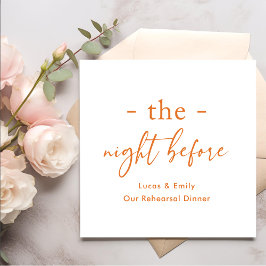 De avond voor repetitie diner op maat servet