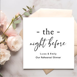 De avond voor repetitie diner op maat servet