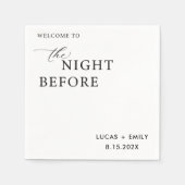 De avond voor repetitie diner op maat servet (Voorkant)