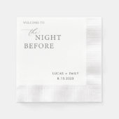 De avond voor repetitie diner op maat servet (Voorkant)