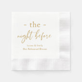 De avond voor repetitie diner op maat servet (Voorkant)