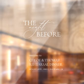 De avond voor repetitie diner transparant bord raamsticker (Vel 2)