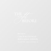 De avond voor repetitie diner transparant bord raamsticker (Vel)