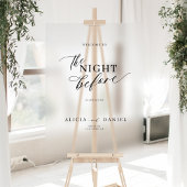 De avond voor repetitie diner welkomstbord acryl bord