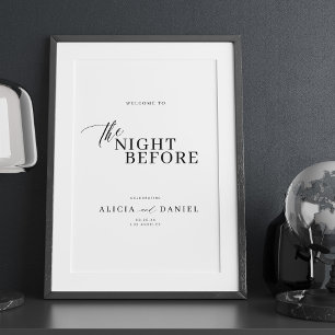 De avond voor repetitie diner welkomstbord perfect poster