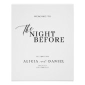 De avond voor repetitie diner welkomstbord perfect poster (Voorkant)