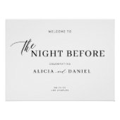 De avond voor repetitie diner welkomstbord perfect poster (Voorkant)