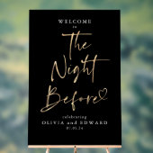 De avond voor repetitie diner zwart welkom acryl bord (Neutraal)