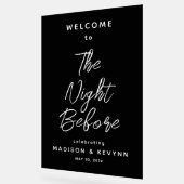 De avond voor repetitie diner zwart welkom acryl bord (Hoek)