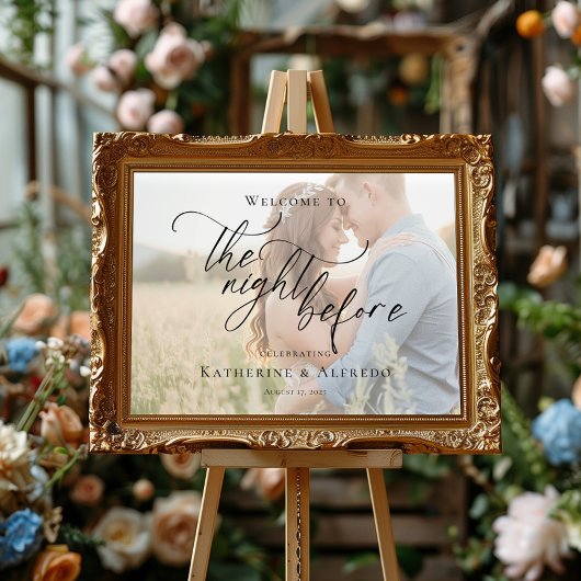 De avond voor repetitie elegante foto welkom poster