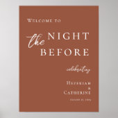 De avond voor repetitie terracotta welkom poster (Voorkant)