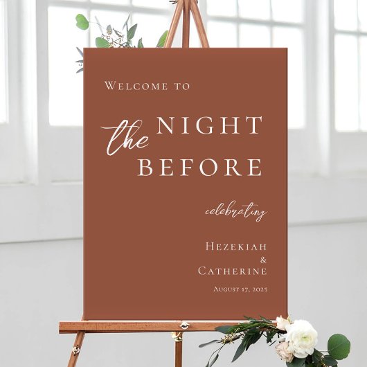 De avond voor repetitie terracotta welkom poster