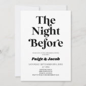 De avond voor Retro bruiloft repetitie diner Kaart (Voorkant)