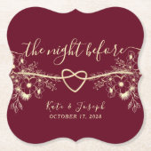 De avond voor rustieke bloemenrepetitie diner kartonnen onderzetters (Voorkant)