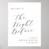 De avond voor stijlvol script repetitie teken poster (Voorkant)