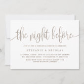 De avond voor Taupe Script repetitie diner Kaart (Voorkant)