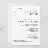 De avond voor welkom bruiloft repetitie diner kaart (Voorkant)