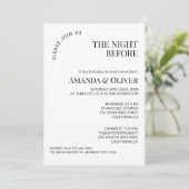 De avond voor welkom bruiloft repetitie diner kaart (Staand voorkant)