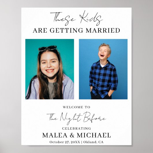 De avond voor welkom bruiloft repetitie diner poster (Voorkant)