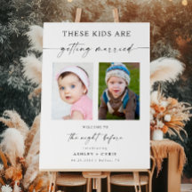 De avond voor Welkom Teken met Foto deze Kind