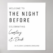 De avond voor welkome repetitie diner bruiloft poster (Voorkant)