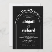 De avond voor zwarte bruiloft repetitie diner kaart (Voorkant)