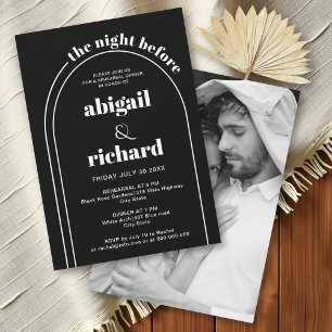 De avond voor zwarte bruiloft repetitie diner kaart