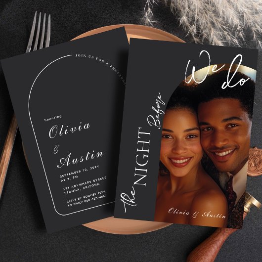 De avond voordat we Arch Photo repetitie diner doe Kaart