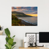 De Avondgloed van de Greystones Kust Poster (Thuiskantoor)