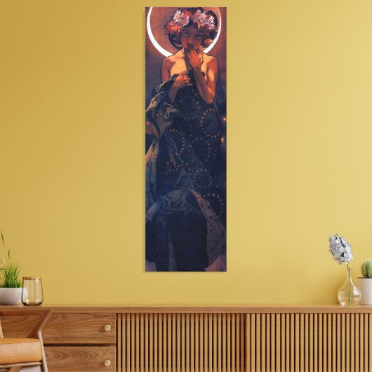 De avondster, nouveau art van Alfons Mucha Canvas Afdruk (Insitu (Woonkamer))