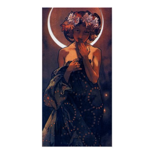 De avondster, nouveau art van Alfons Mucha Perfect Poster (Voorkant)