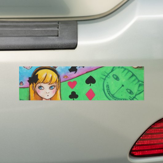 De avonturen van Alice in Wonderland Bumpersticker (Op auto)