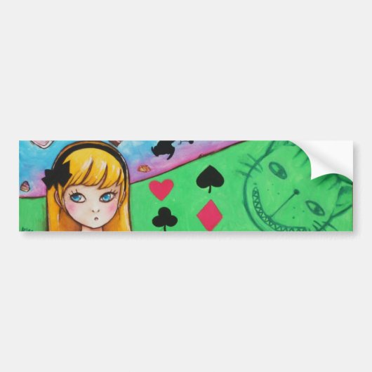 De avonturen van Alice in Wonderland Bumpersticker (Voorkant)