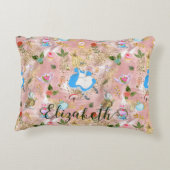 De avonturen van Alice in Wonderland Glitter Name Accent Kussen (Achterkant)