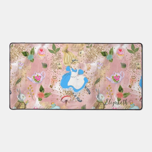 De avonturen van Alice in Wonderland Glitter Name Bureaumat (Voorkant)
