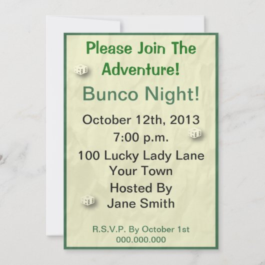 De avonturen van Bunco Babes Edition #2 Kaart (Achterkant)