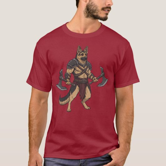 De avonturen van de Duitse herder gladiator hond T-shirt (Voorkant)
