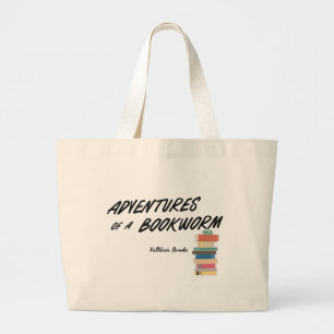 De avonturen van een boekenwurm grote tote bag