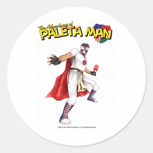 De avonturen van Paleta Man Ronde Sticker (Voorkant)