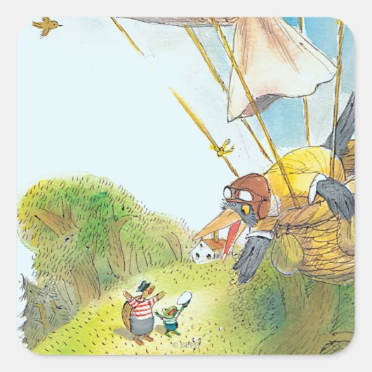 De avonturen van Ted, Ed en Caroll Vierkante Sticker (Voorkant)