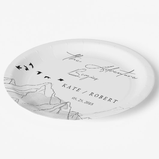 De avontuur begint Feest Papieren Bord (Gekanteld)