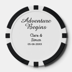 De avontuur begint huwelijks paar naam datum poker chips